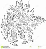 Dinosaur Zentangle Stegosaurus sketch template