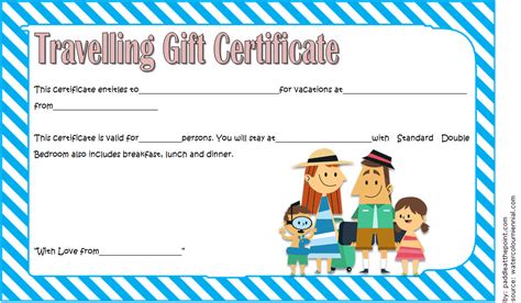 printable gift certificate  travel  professional gift voucher