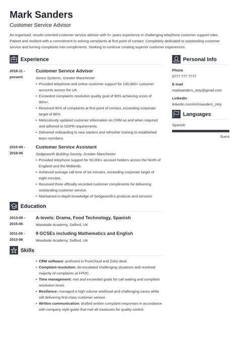 uk customer service cv  template nanica cv exa vrogueco