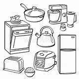 Kitchen Appliances Utensils Coloring Pages Sketch Different Kids Illustration Pdf Tools Club sketch template