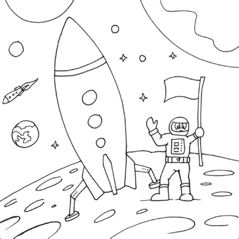 moon landing coloring page coloring home