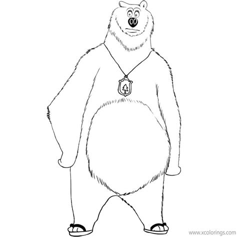 bear grizzy   lemmings coloring pages xcoloringscom