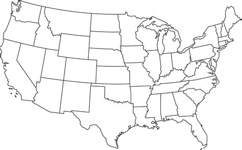 outline map   united states  america clipart