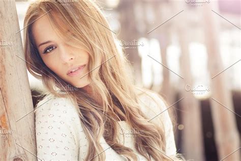 Portrait Of A Beautiful Blonde High Quality Beauty And Fashion Stock