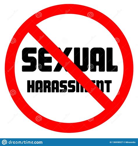 Stop Sexual Harassment Forbidden Sign Negative Space Vector