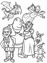 Shrek Coloring Pages Fiona Princess Friends Printable Getdrawings Getcolorings sketch template