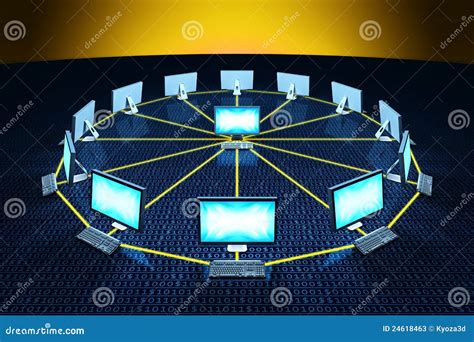 computer connect network communicating data stock illustration illustration  communication