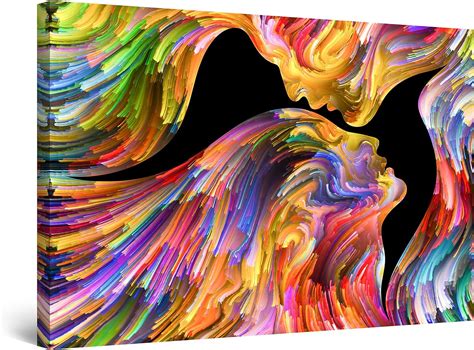 startonight quadro su tela baci nelleternita pittura multicolore grandi quadri moderni