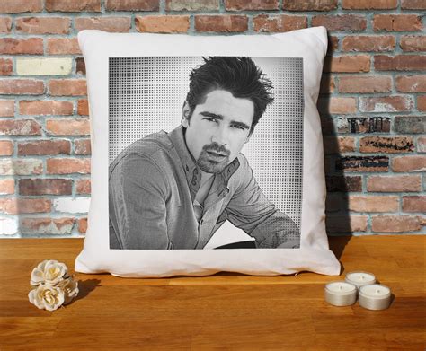 Colin Farrell Pillow Cushion 16x16in White Etsy Colin Farrell