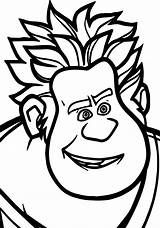 Wreck Coloring Ralph Face Wecoloringpage sketch template