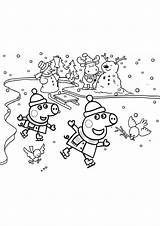Peppa Pig Coloring Ice Skating Pages sketch template