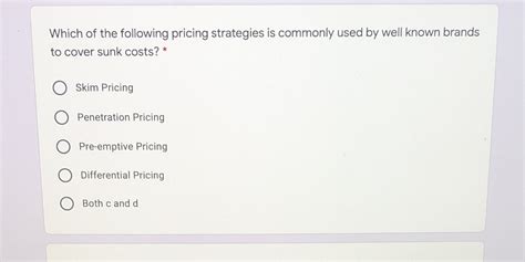 solved     pricing strategies  commonly