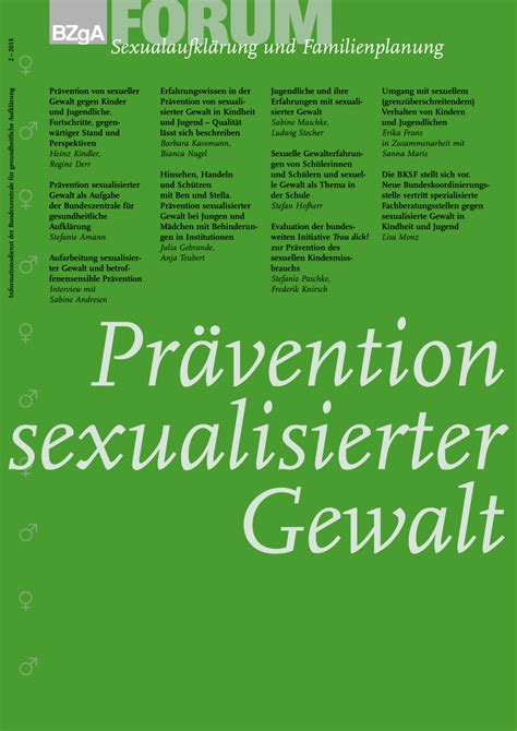 Pdf Prävention Von Sexueller Gewalt Gegen Kinder Und Jugendliche