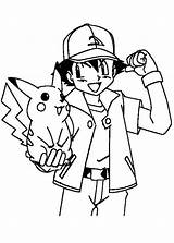 Pokemon Ash Coloring Pikachu Pages Ketchum Colouring Color Sheets Printable Encouraging Brock Getcolorings Anycoloring sketch template