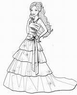 Barbie Coloring Pages Dress Fashion Girls Girl Dresses Drawing Model Little Printable Beautiful Print Colouring Color Sheets Doll Vintage Getcolorings sketch template