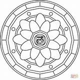 Mandala Coloring Muladhara Pages Chakra Printable Symbol Mandalas Template Adults sketch template