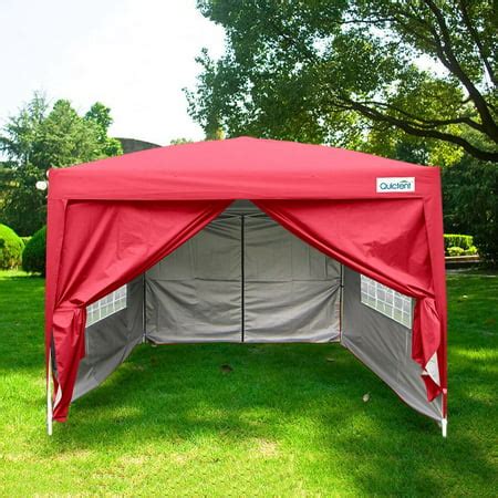 quictent silvox waterproof  ez pop  canopy commercial gazebo party tent red portable style