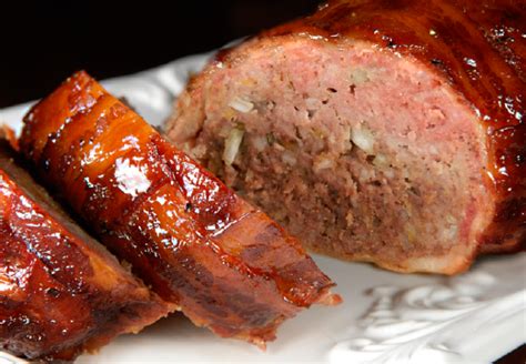 smoked bacon wrapped meatloaf with jack daniels glaze carlton farms gourmet meats