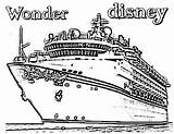 Cruise Ship Coloring Disney Pages Wonder Netart sketch template
