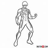 Superboy Suit Draw Step Sketchok sketch template