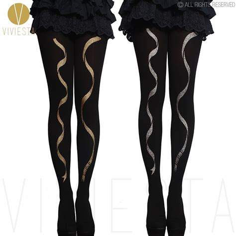 glitter ribbon print tights 80d winter thick sexy cute halloween party