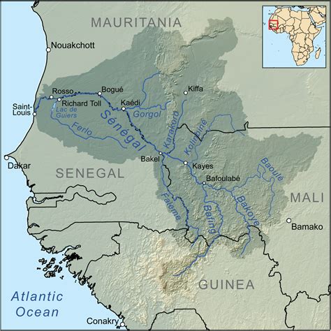 fleuve senegal carte populationdatanet
