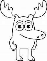 Moose Coloring Pages Cartoon Drawing Line Head Adults Animated Printable Color Kids Getdrawings Print Clipartmag Drawings sketch template