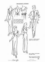 1940s Pajamas Sleepwear Nightgowns Nightgown Bed Robes Drawing Jackets Jacket Styles Getdrawings Waist Tied Around Common Vintagedancer sketch template