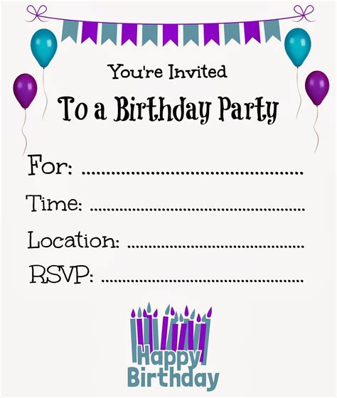 birthday party invitations  printable  printable