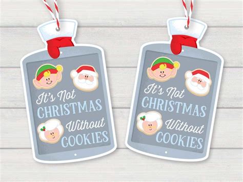 printable christmas cookie gift tags  owlhouseco christmas gift