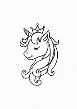 Pages Coloring Unicorn Princess Easy Simple Draw Color Adults sketch template