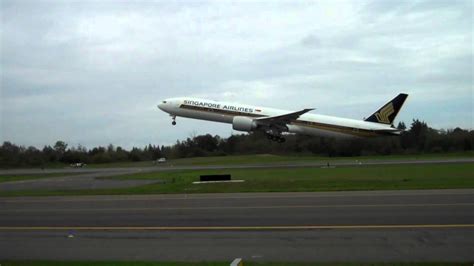 singapore airlines boeing  er test flight departure youtube