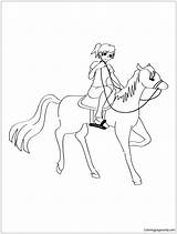 Pages Horseback Riding Coloring Color Online sketch template