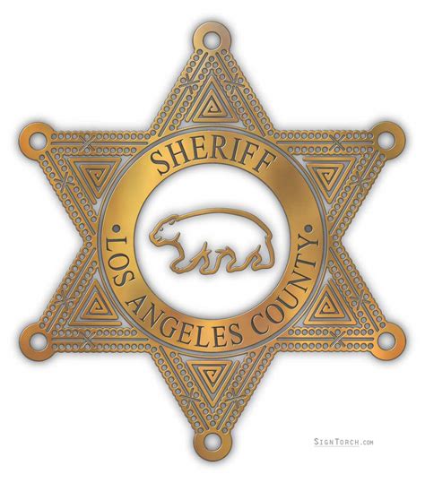 badge los angeles county sheriff badge readytocut vector art  cnc  dxf files