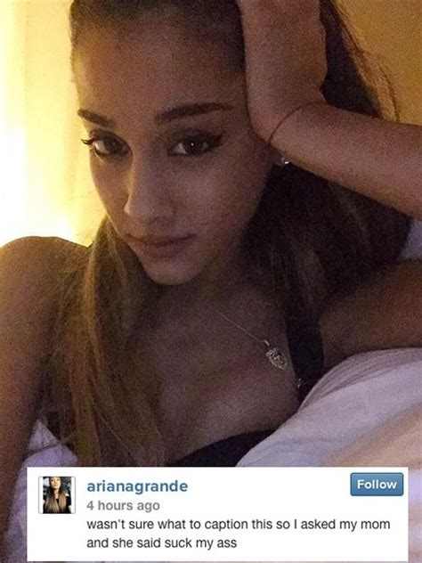 Ariana Grande Flashes Her Cleavage In Sexy Selfie From Bed