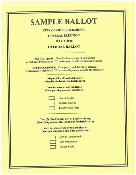 sample ballot fredericksburg tx official website