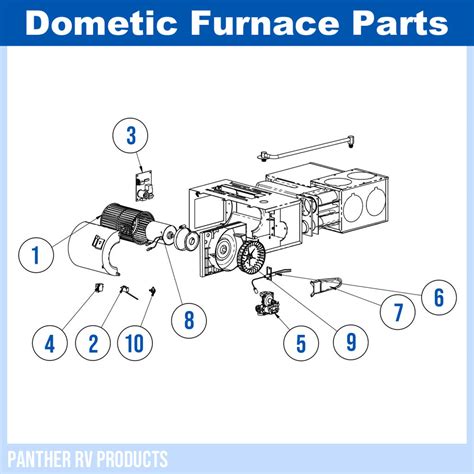 dometic hydroflame  iii rv propane heater furnace  parts breakdown