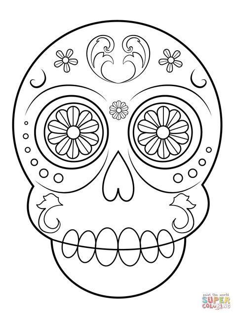 sugar skull coloring pages beautiful simple sugar skull coloring page