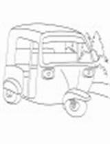 Auto Coloring Rickshaw Brand sketch template