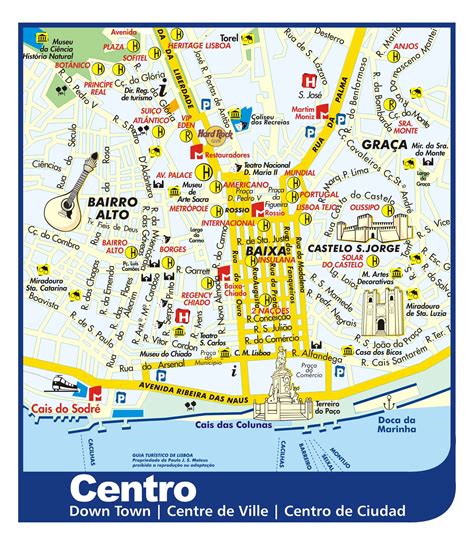 lisbon downtown tourist map lisbon portugal mappery