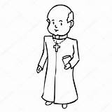 Priest Catholic Drawing Cute Stock Draw Drawings Vector Illustration Getdrawings Depositphotos Paintingvalley sketch template