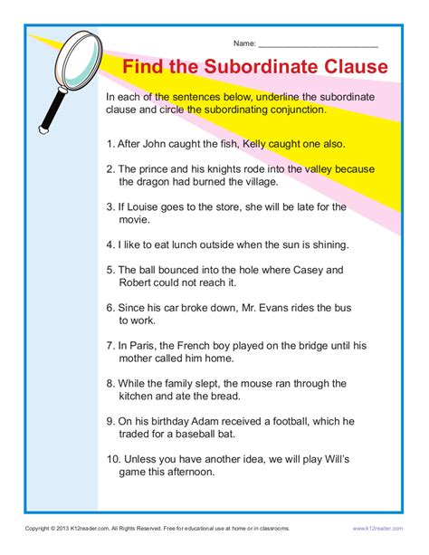 subordinate clause  examples format  examples