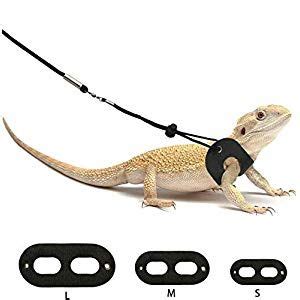 chickustore adjustable bearded dragon harness leash leather  pack  size
