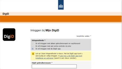 inloggen met digid app  nu bij alle organisaties