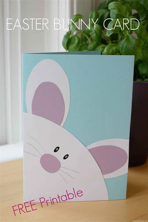 easter bunny card  printable template emma owl