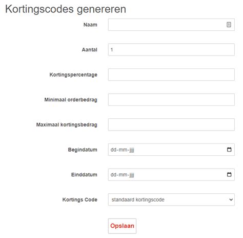 order kortingscodes genereren twelve helpdesk nl