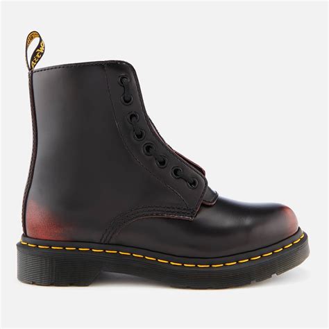 lyst dr martens  pascal front zip arcadia leather  eye boots  red