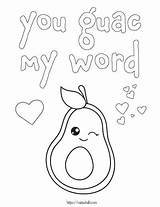 Coloring Pages Avocado Valentines Cute I2 Puppy sketch template