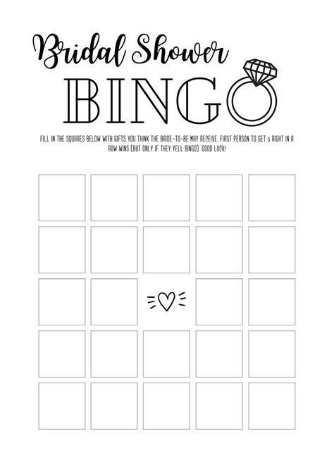 fun interactive bridal shower bingo printable