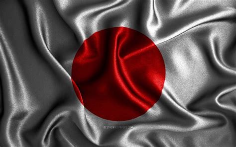 download wallpapers japanese flag 4k silk wavy flags asian countries